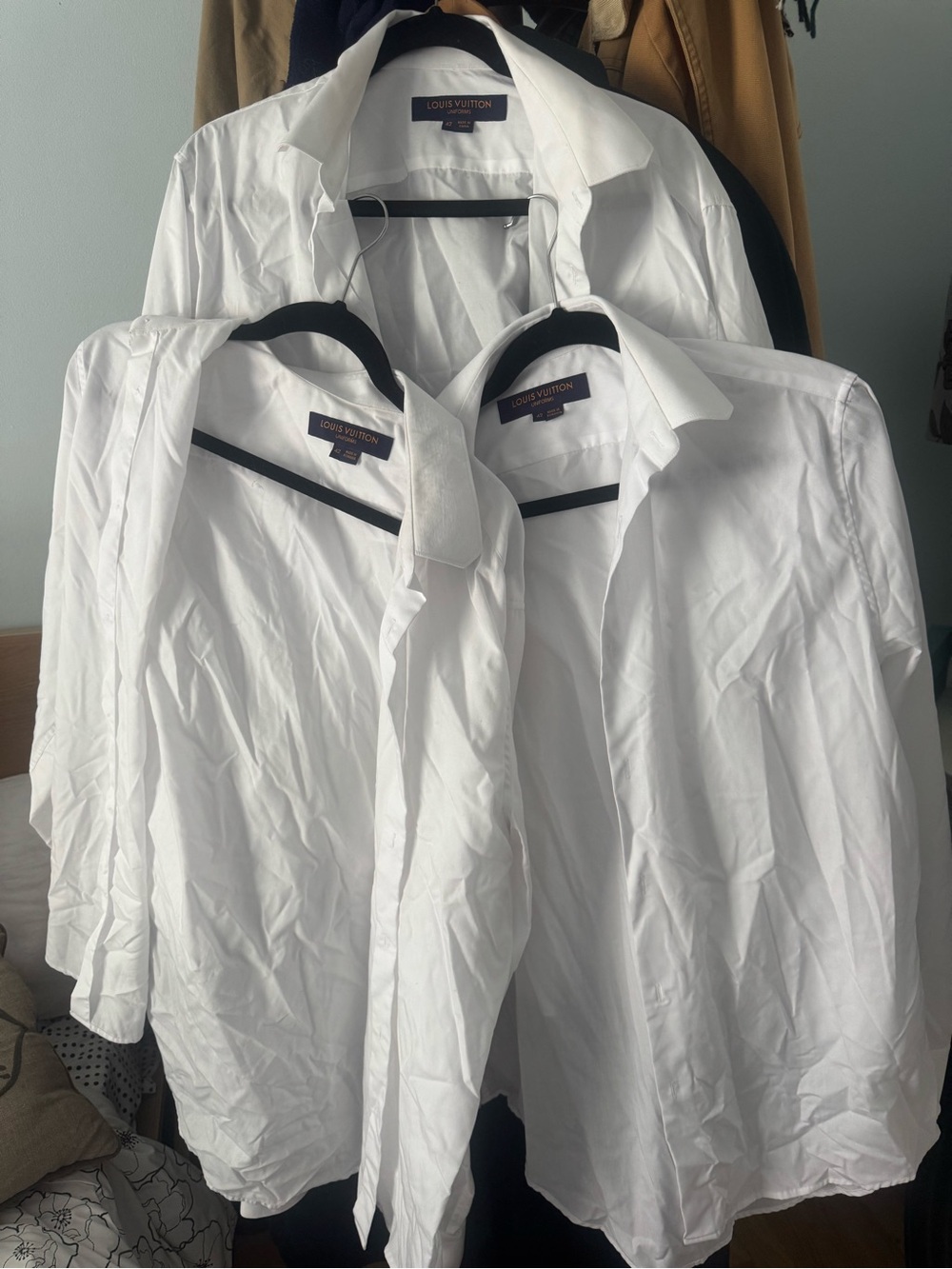 Louis Vuitton Men's White Dress Shirt - Set of Three